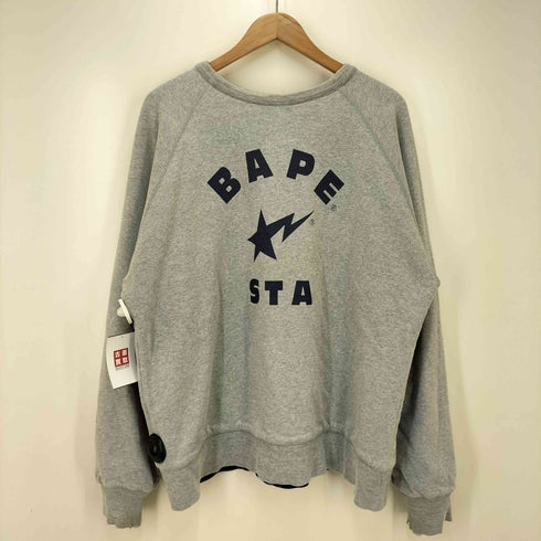 アベイシングエイプ A BATHING APE 00s 05aw bapesta ベイプスタ 両面プリント ダブルフェイス リバーシブルスウェット メンズ JPN:L